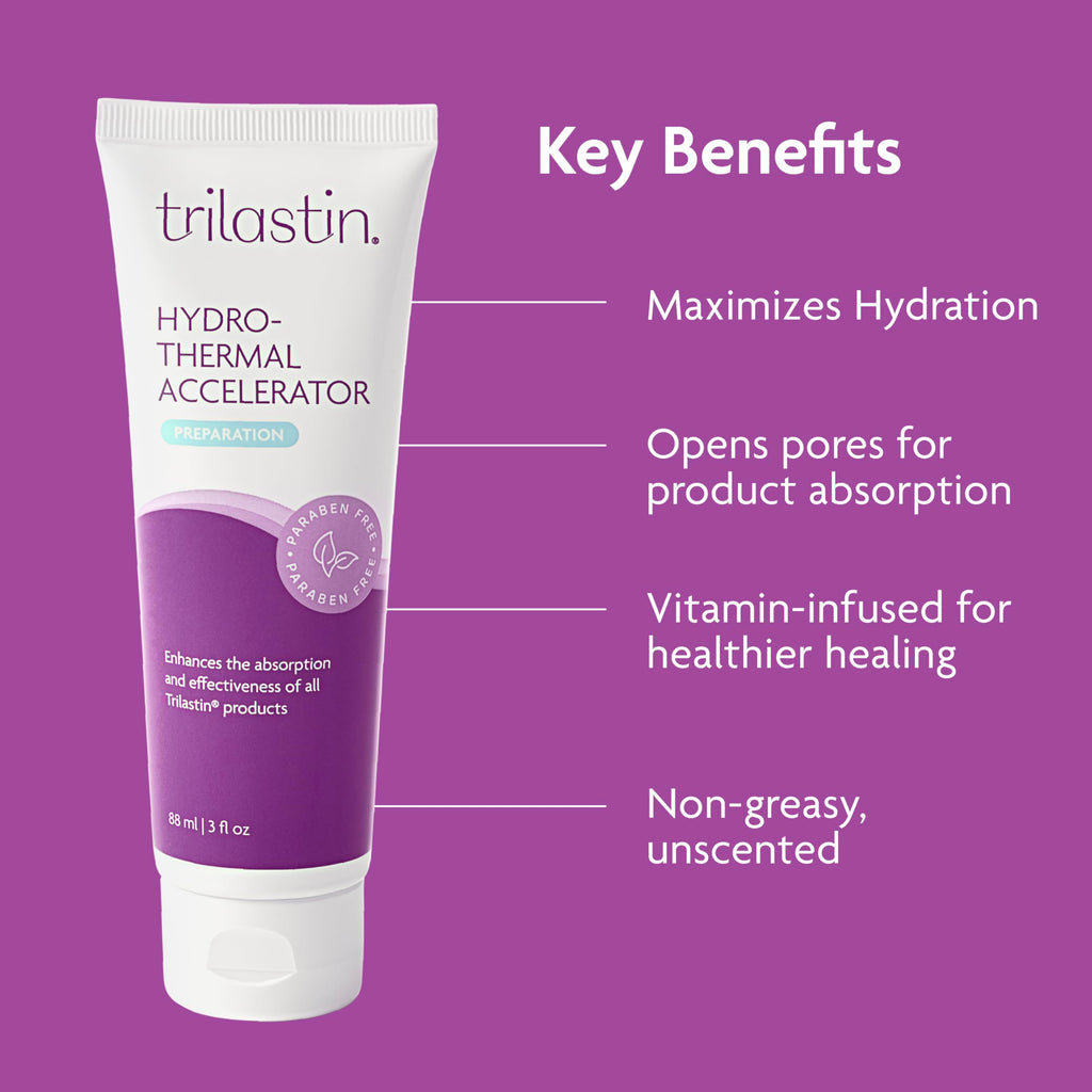 TriLASTIN Stretch Mark Cream & Serum Bundle - Intensive Stretch Mark Cream Treatment - Hyaluronic Acid Hydrothermal Accelerator - Maternity Skin Care Essential - 5.5 Oz Jar, 3 Oz Accelerator