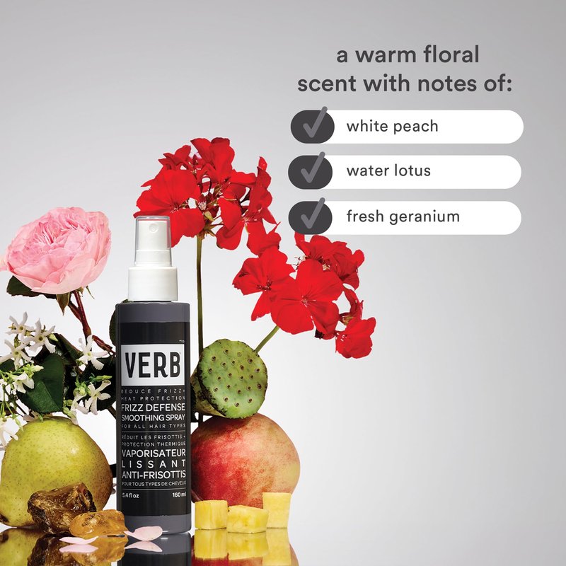 VERB Frizz Defense Smoothing Spray, 5.4 fl oz – Anti-Frizz Shield + Heat Protection for Sleek Blowouts – No Parabens, Gluten, or Harmful Sulfates – All Hair Types