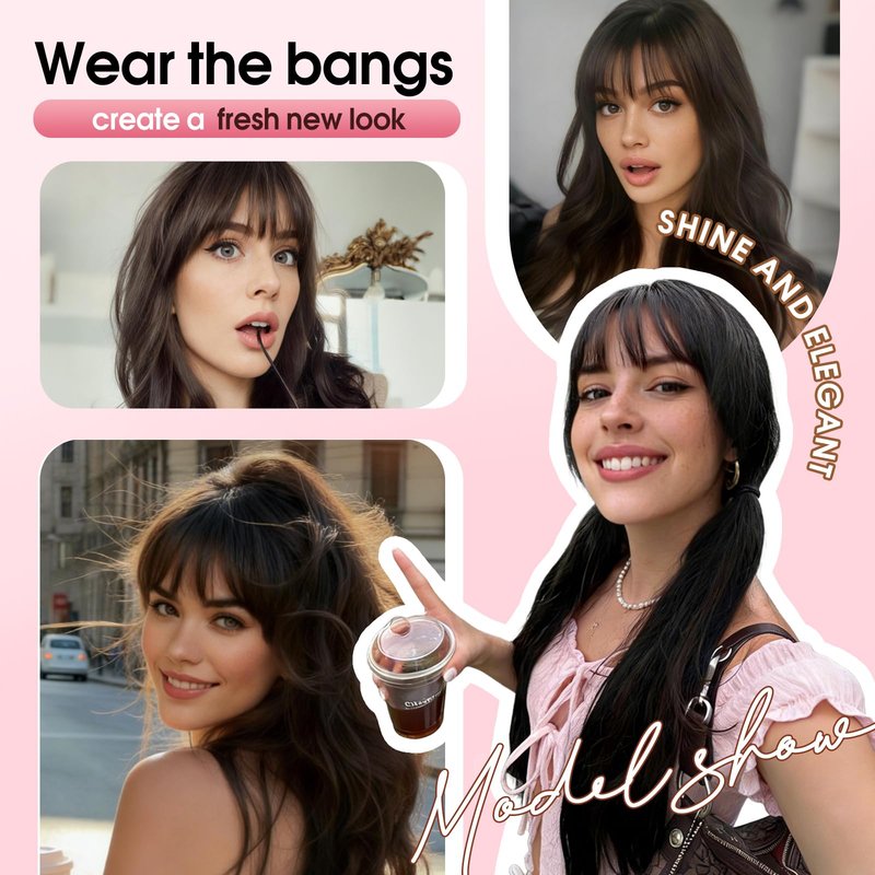VerveFlux Clip in Bangs, 100% Real Human Hair 8 Inch Light Blonde Mix Bleach Blonde #613 French Bangs Fringe with Temples Real Hair Bangs Extensions Hairpieces Easy Clip-On Design