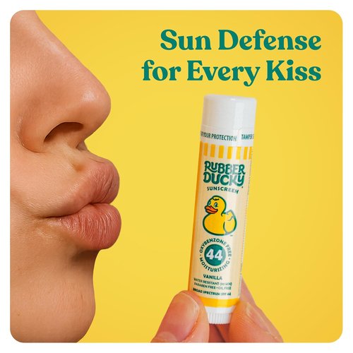 Rubber Ducky Lip Balm - SPF 44 Water Resistant Vegan Formula with Vitamin E | Untinted Vanilla Flavor