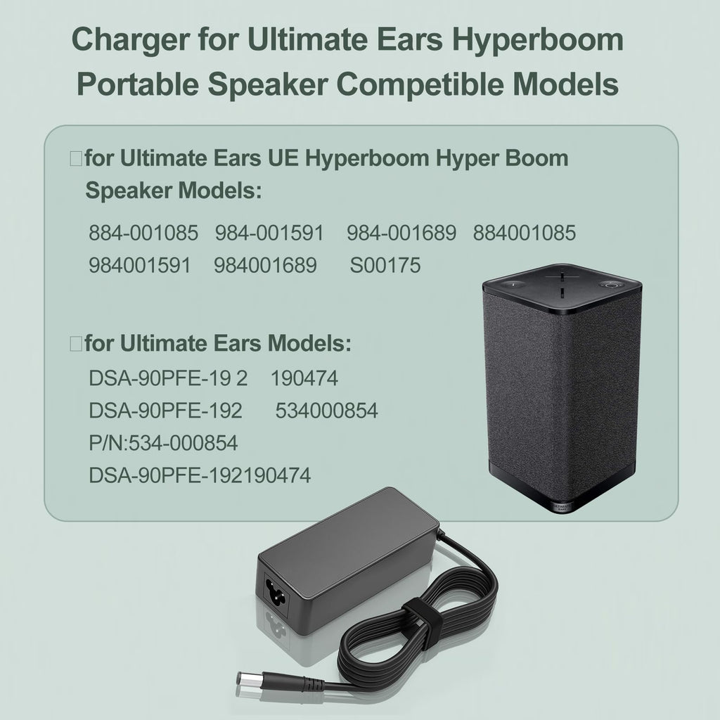 Eaneey 90W Charger Compatible with Ultimate Ears Hyperboom Speaker