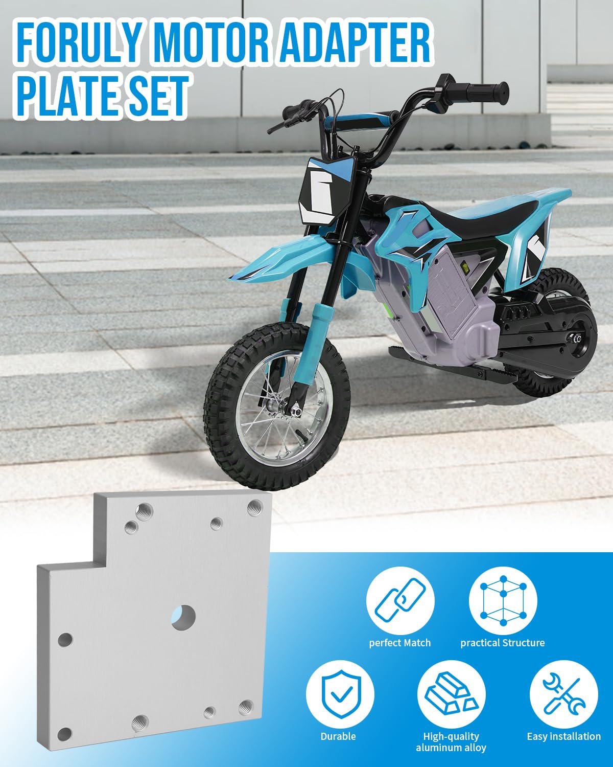 Foruly Motor Adapter Plate Set for RSF350 Models Razor Pocket Mod Gen 1 (Allows Easy Installation of MY1020 Motor to Stock Razor Pocket Mod Frame)