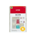 KISS PROFESSIONAL Press On Nails, Earthly, White, Medium, Round, 140 Count
