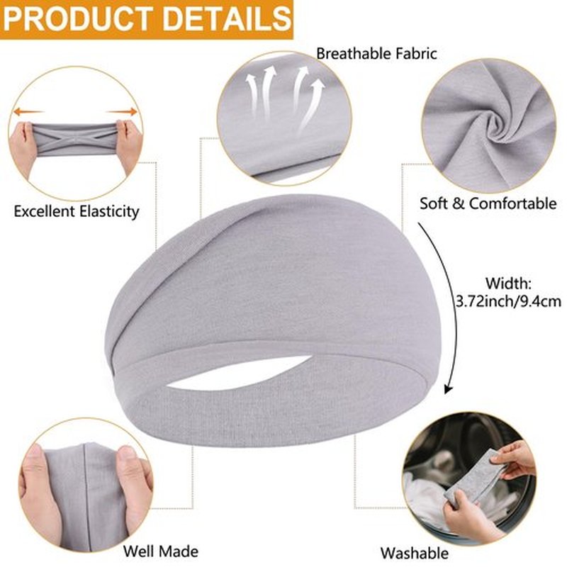 RuiYok Black Headbands for Women 6PCS,Non Slip Head Bands Hair Accessories for Securing Hair,Elastic Hairbands for Yoga Workout Every Day