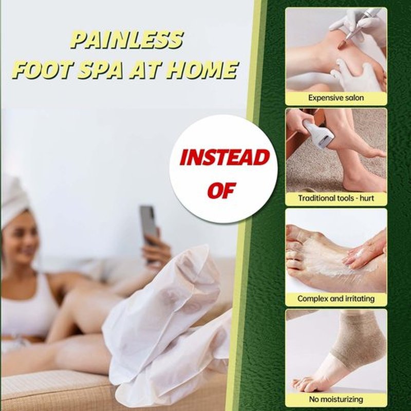 Foot Peeling Mask, Natural Exfoliating Foot Mask, Dead Skin Callus Remover Repair Heels, Hydrating Foot Care for Dry Cracked Feet (6 Pack)