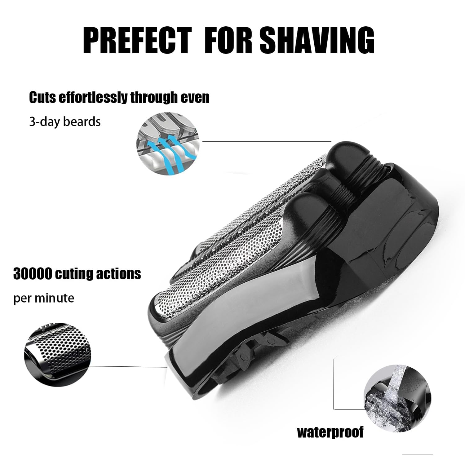 2Pack 21B-Series 3 Replacement Heads Compatible with Braun Series 3 Electric Shaver for Braun S3 Foil Shaver fit for Electeic Razor 5409,3040s,300s,310s,320s,3050cc,3090cc,3010s,3030s