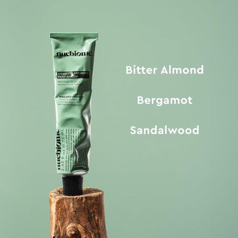 Nuebiome Amaretto Hand Cream, Hand Cream for Women & Men, Lightweight, Fast Drying & Residue-free; 75 mL, Paraben, Cruelty-free & Vegan