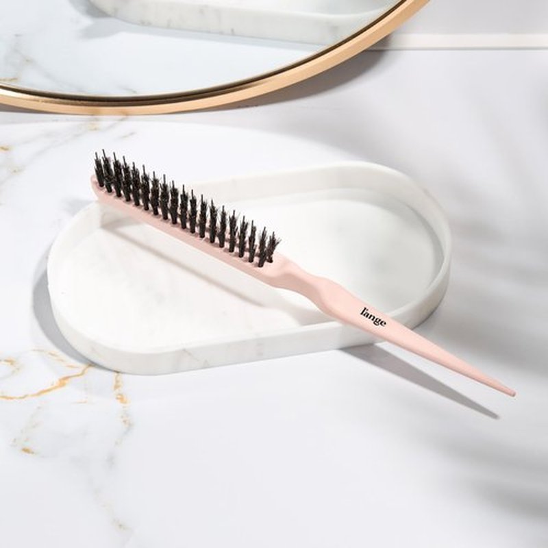 L'ANGE HAIR Detangling Teasing Brush with Nylon & Boar Bristles | Precise Sectioning | Adds Volume & Root Lift | Tames Flyaways & Frizz | Indented Grip | All Hair Types (Blush)