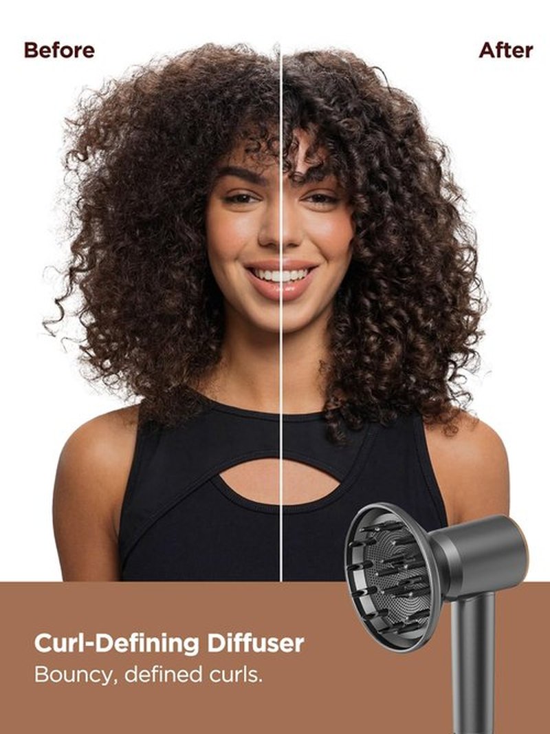 Dual Voltage Travel Hair Dryer with Diffuser, High-Speed Ionic Blow Dryer for Women, Fast Drying, Low Noise, Lightweight, No Heat Damage, European Travel 110V-120V/220V-240V