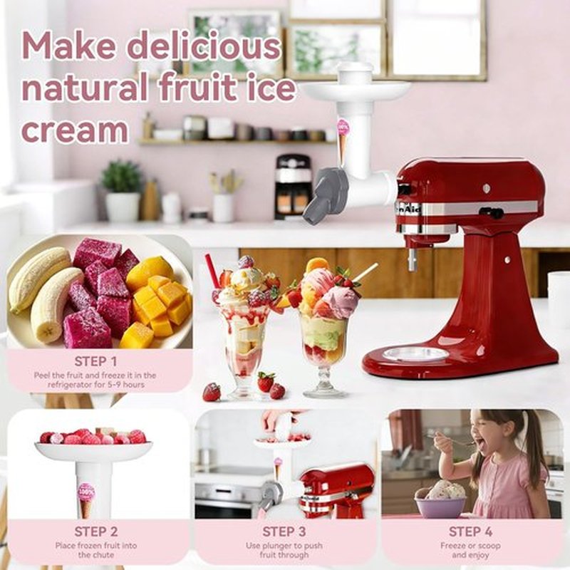 OTOmitra Ice Cream Maker Attachment - Dairy-Free Frozen Fruit Soft Serve & Yogurt Maker | Dishwasher Safe