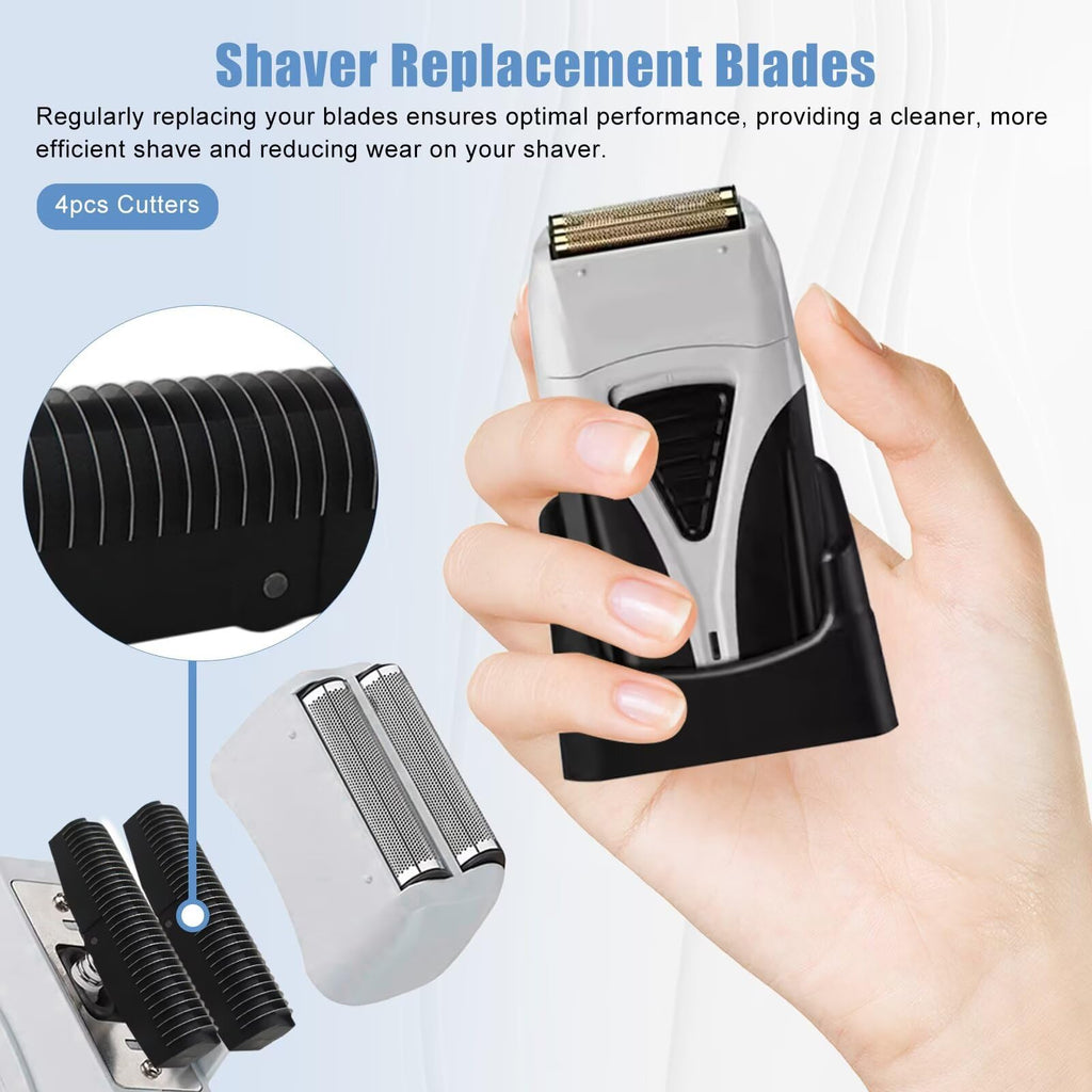 New Zafina-UP Foil Shaver Replacement Blades Fit for Andis Foil Shaver TS1 (17150, 17235, 17220), TS2 (17200), Fit for Wahl 5 Star Vanish(8173-700), 4Pcs Blades for Babylixx FXFS2 series