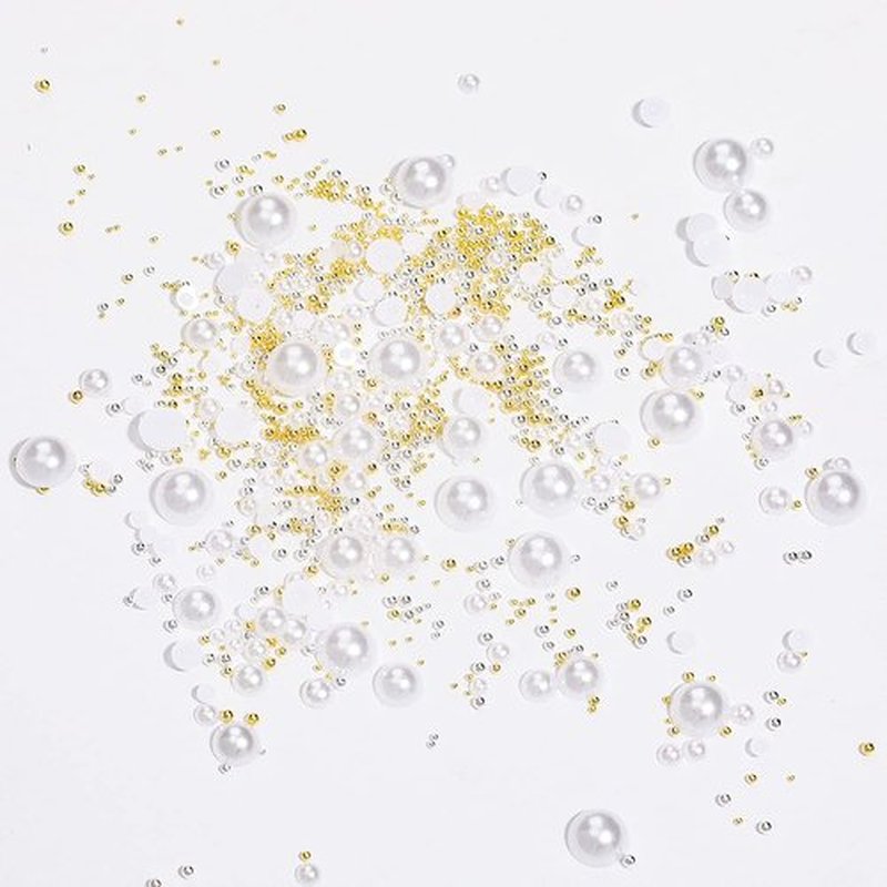 Nail Rhinestones Kit 9080PCS Flatback Rhinestones for Nail Crystals Decoration Nail Hearts Multi Shapes Mix Size and Metal Beads Pearl Gold Silver with Glue Gel and Pen Brush Tweezers(Light Blue)