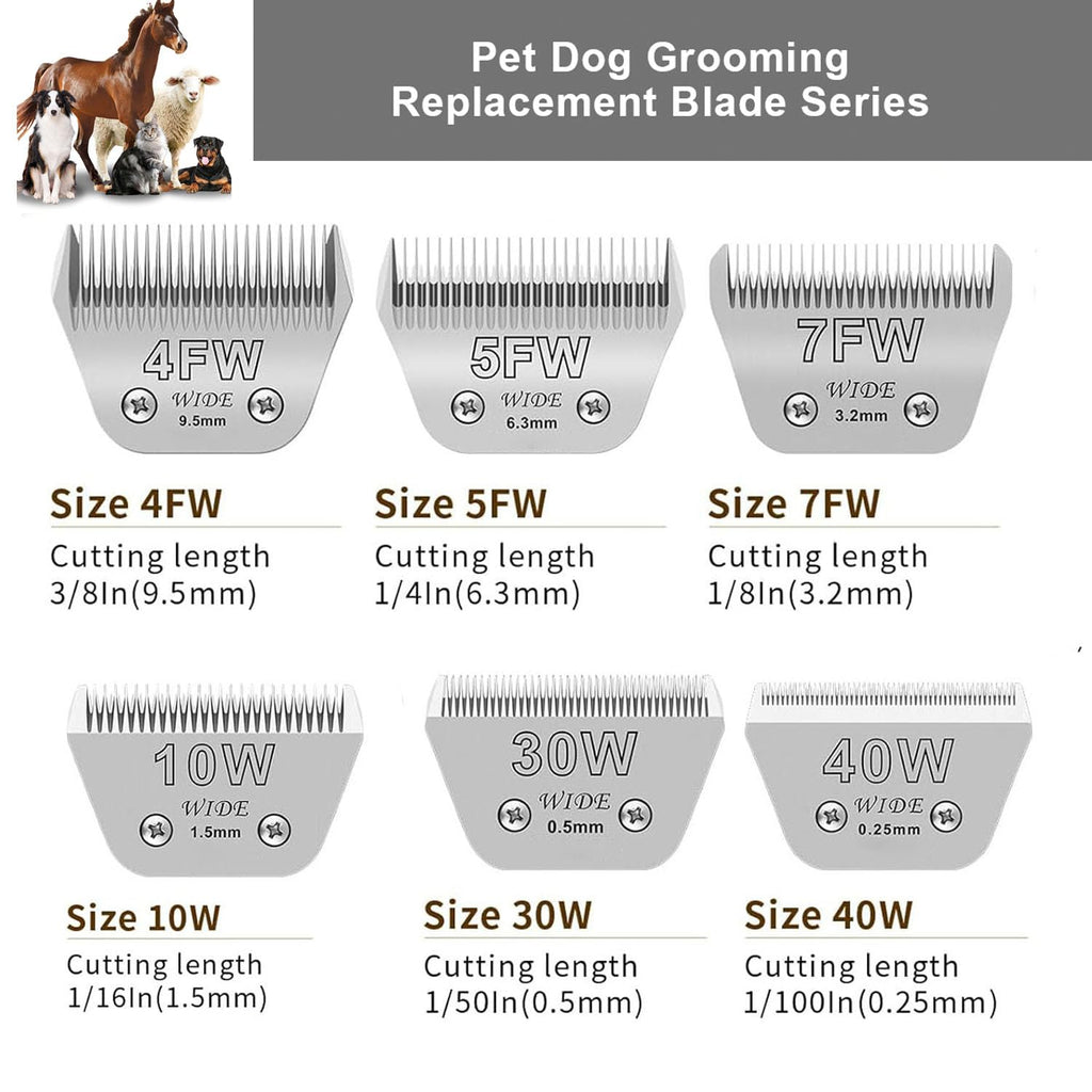Audoc 2PCS 10 Blades Dog Grooming Blades Compatible with Andis,Oster A5,Wahl km10 Dog Clippers,Size-#10, 1/16-Inch Cut Length (2pcs #10 (1.5mm))