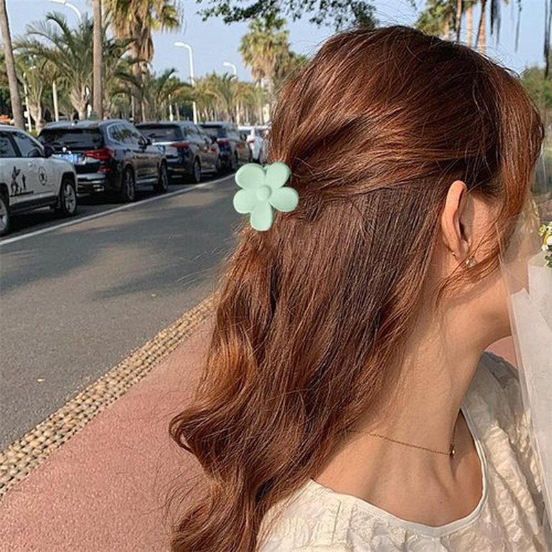 Small Cute Flower Hair Clips for Hair Accessories Hair Claw Clips for Women and Girls Cream Color, 10 PCS