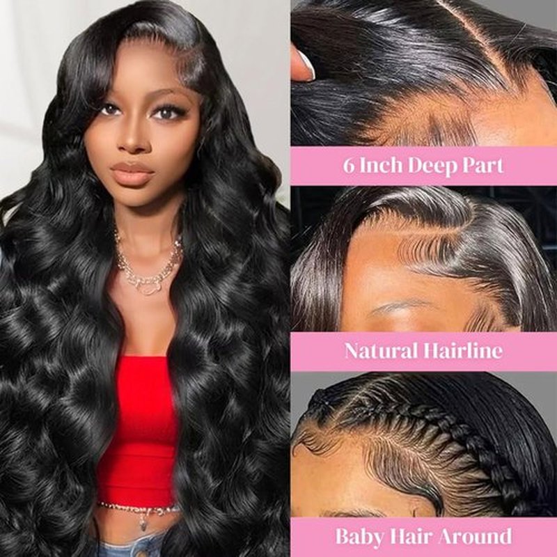 MGWXCAH 30 Inch 13x6 Lace Front Wigs Human Hair 200% Density Body Wave Human Hair Wig Hd Transparent Lace Frontal Glueless Wigs For Women
