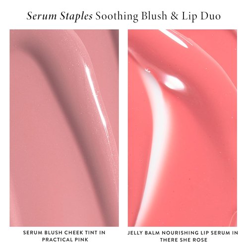 Laura Geller New York Blush & Lip Duo - Soothing Cheek Tint in Practical Pink + Jelly Balm Lip Serum