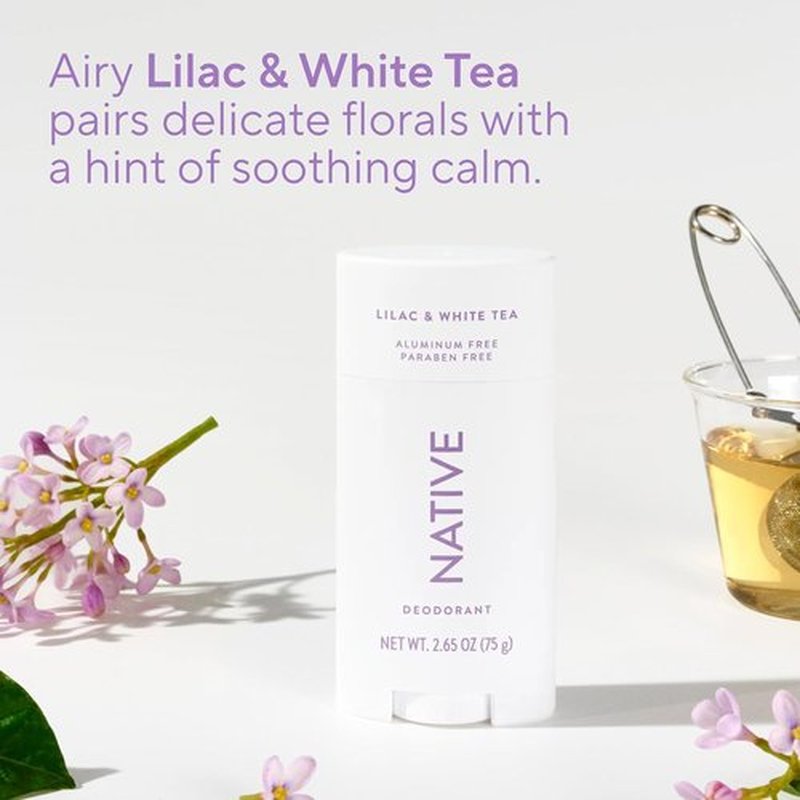 Native Deodorant - Aluminum-Free Odor Control for Men & Women | Lilac & White Tea, 2.65oz