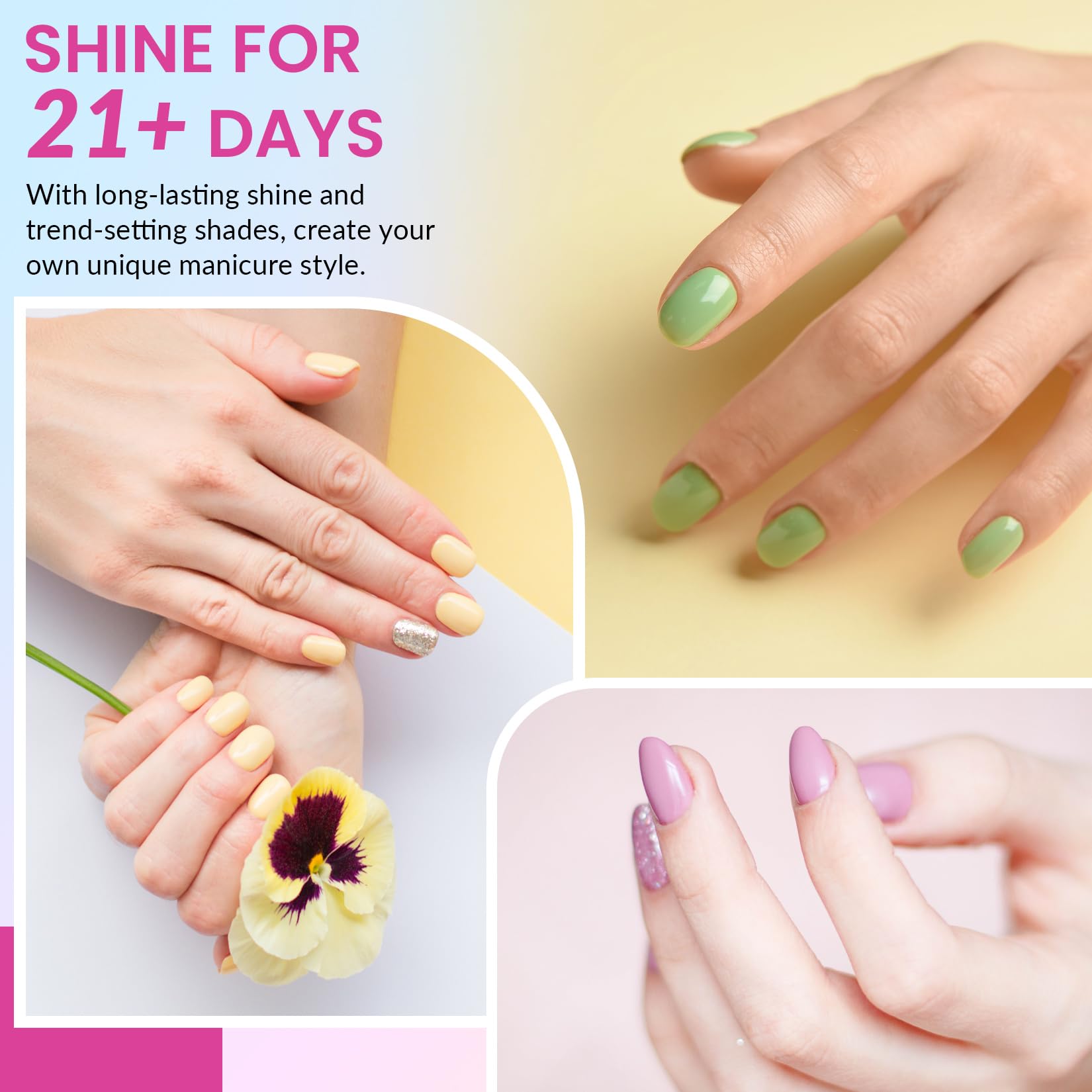 VANREESA 42 Pcs Gel Nail Polish Kit with U V Light 24 Popular Colors Gel Polish Nail Kit Green Blue Purple Pink Orange Complete Nail Kit with Manicure Tools Gifts for Women Girls