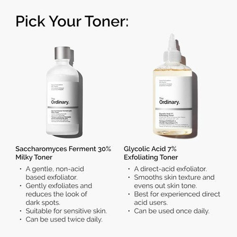 The Ordinary Saccharomyces Ferment 30% Milky Toner - Exfoliating & Hydrating for Brighter Skin | 3.4 Fl Oz