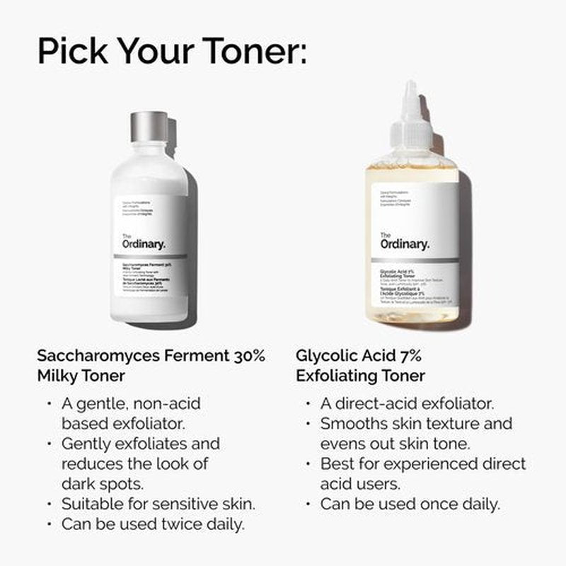 The Ordinary Saccharomyces Ferment 30% Milky Toner, Exfoliating and Hydrating Toner for Smoother, Brighter Skin, 3.4 Fl Oz