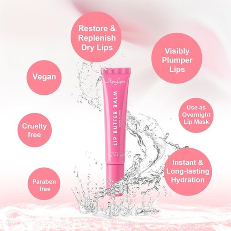 Skiennix Deep Hydrating Lip Butter Balm - Glossy Finish Lip Treatment with Shea Butter & Vitamin E - 2 Pack (Sheer Pink & Unscented)