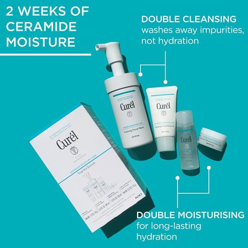 Curel Japanese Skin Care - Travel Size Toiletries for Dry, Sensitive Skin | Face Wash, Lotion & Makeup Remover