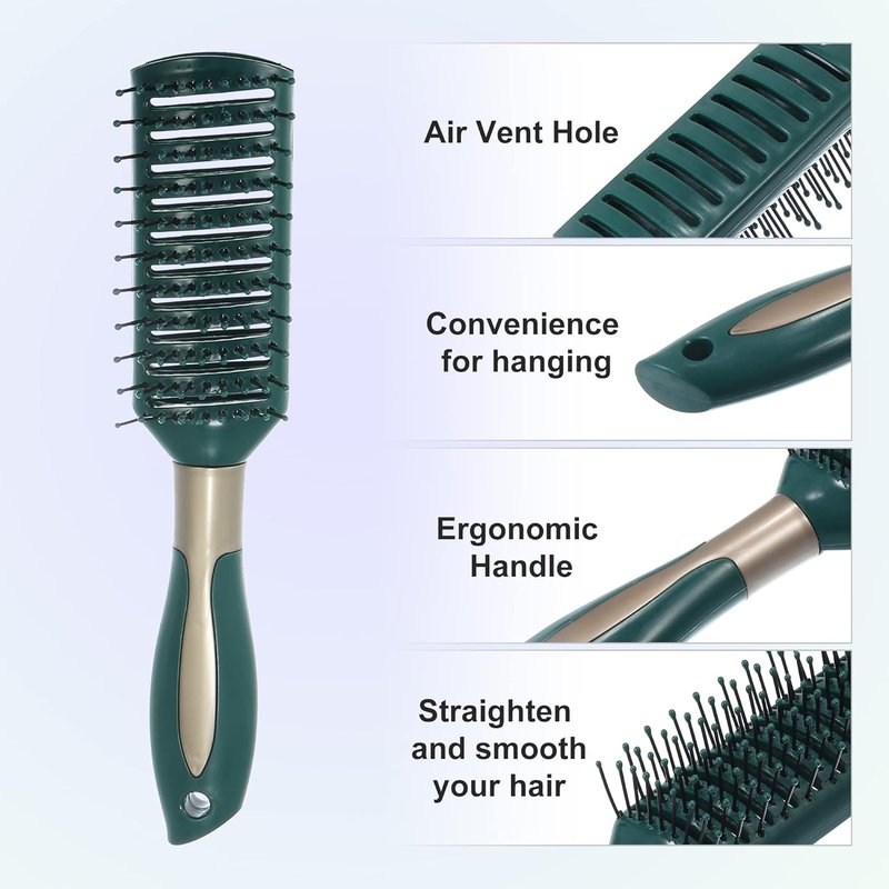 VOCOSTE Vent Hair Brush - Detangling Brush for All Hair Types | Wet Brush with Ball Tipped Bristles - Green