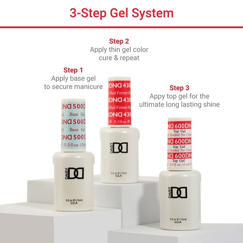 DND Gel Polish Set, Gold Collection, UV/LED Gel Polish and Air Dry Nail Lacquer, Matching Chip-Free Polish Duo, 780 Champagne Winter, 0.5 Fl Oz