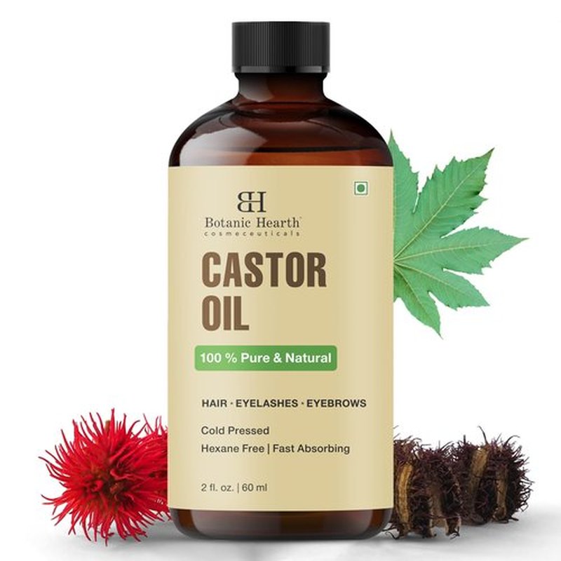 Botanic Hearth Castor Oil & Home Hair Perm Kit| 100% Pure & Natural, Cold Pressed | 2 fl oz| For Hair, Eyelashes & Eyebrows | Hexane Free, Fast Absorbing | With Applicators & Dropper