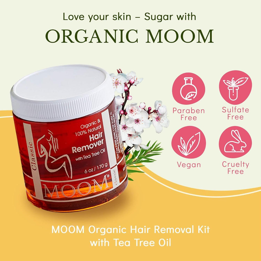 MOOM Gift Box include Sugar Wax, Strips & Sticks Foot Cream for Travel
