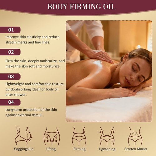 Glow-Remedy Body Firming Oil - Tightening & Hydrating Treatment for Arms, Legs & Stomach | 4.06 Oz