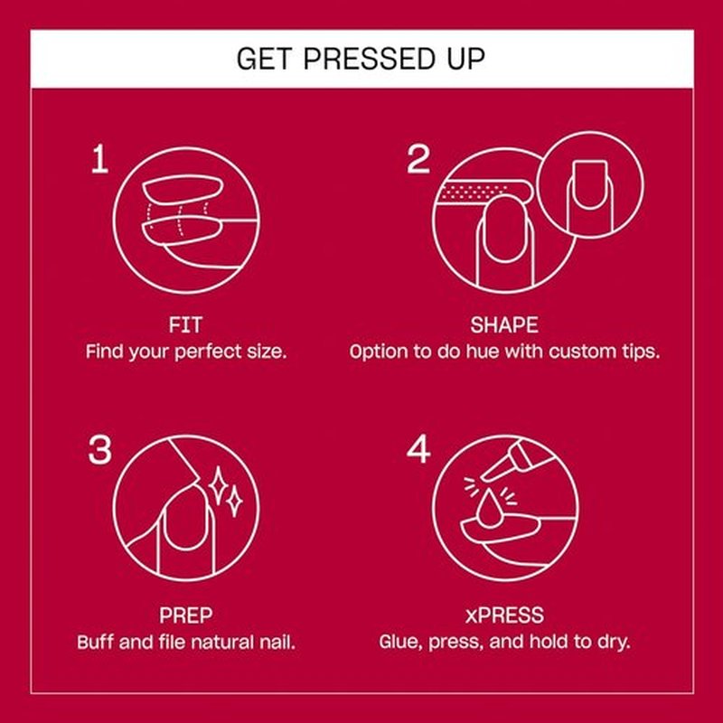 OPI On Point Press On Nails - Short Round, Squoval & Almond Styles | 30 Count with Glue | Long Lasting & Reusable