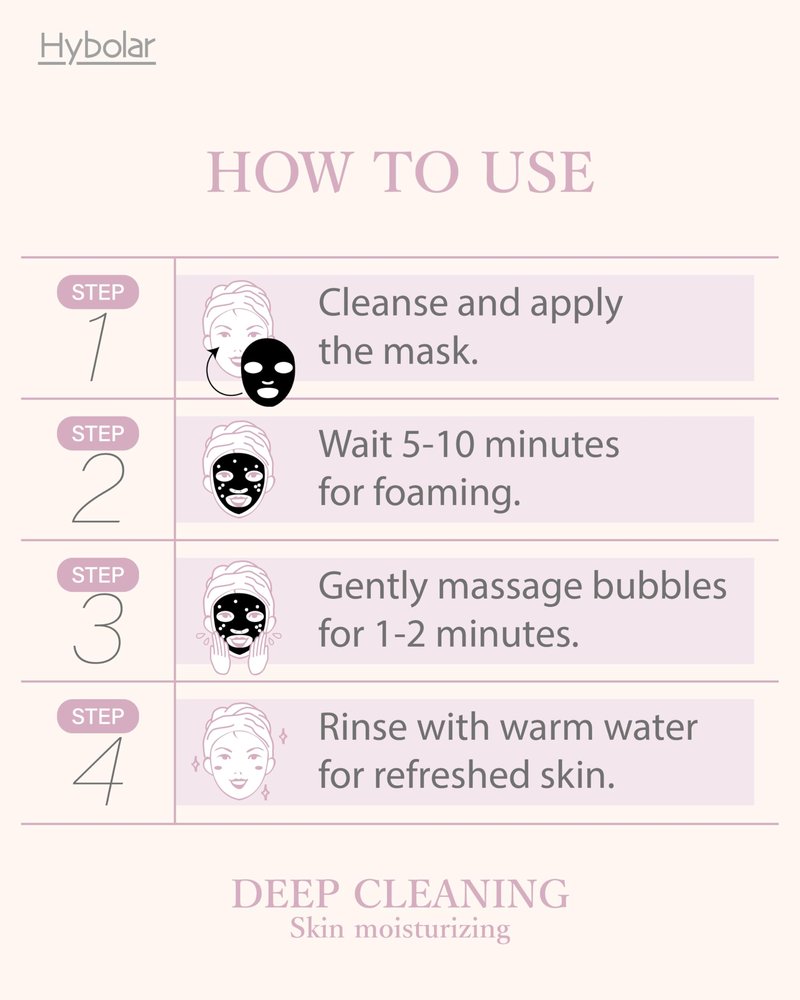 Hybolar Bubble Face Masks 10 Pack Hydrating & Cleansing for Pores and Blackheads, Suitable for All Skin Types