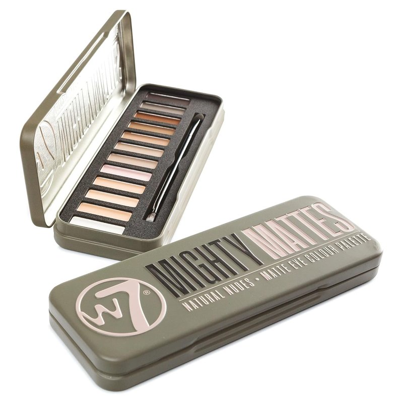 W7 Mighty Mattes Eyeshadow Palette - 12 Long-Lasting Matte Nude Shades for Flawless Makeup