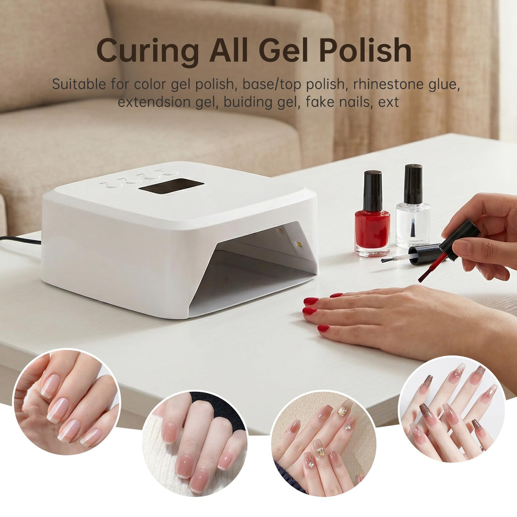 UV Nail Lamp CHRISTINE SHELLY, Rechargeable LED Nail Light Professional Nail Dryer with 4 Timer Setting, Touch Control & Auto Sensor, Curing lamp for Salon & Home