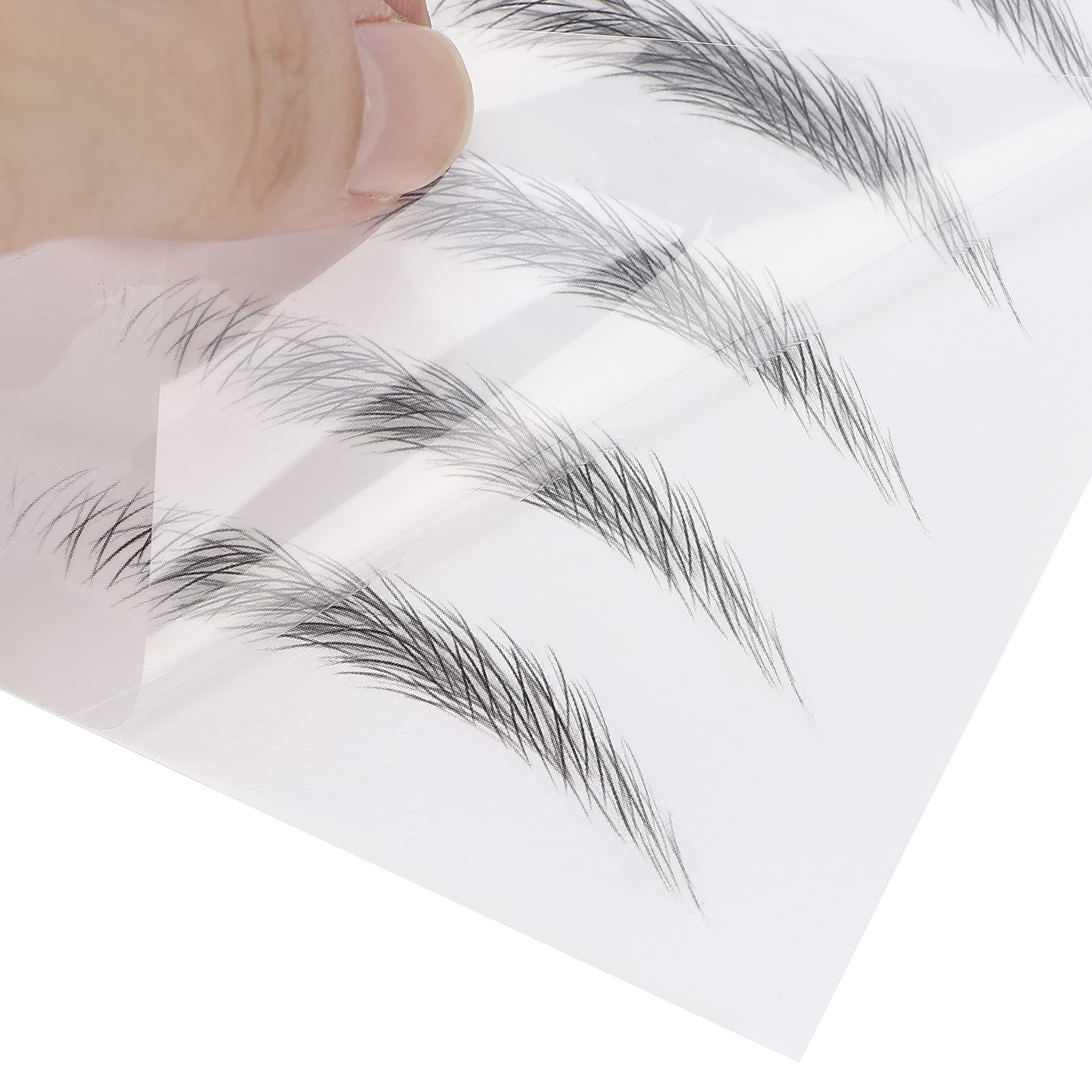 10 Sheets 6D Eyebrow Sticker Professional Eyebrow Transfer Sticker Eyebrow Makeup Tool for Women and Girls (Black)(BLACK-06)