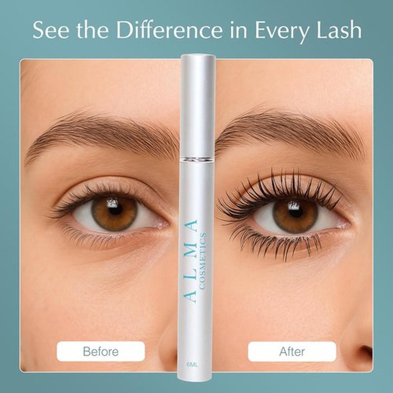Skiennix Eyelash Growth Mascara - Nourishing, Water-Based, Vegan Formula | Black, Peptide Infused