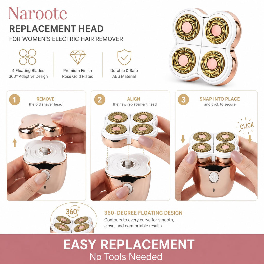 Hair Remover Replacement Head, 2. 4x2. 4x0. 8in Abs Electric Hair Remover Body Shaver Machine Head, Electric Shaver for Women with Versatile Use for Travel or Bath Time