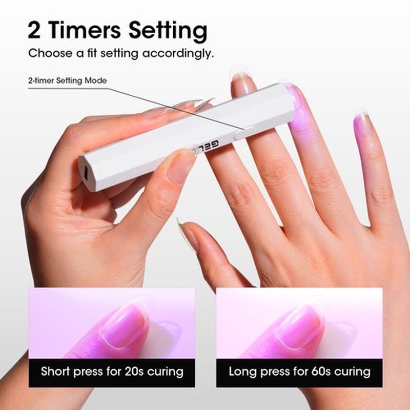 Gellen Mini UV Light for Nails Handheld, Portable UV Light for Gel Nails Cured, Cordless Nail Lamp Rechargeable Nail Dryer Lamp for Glue Fast Drying
