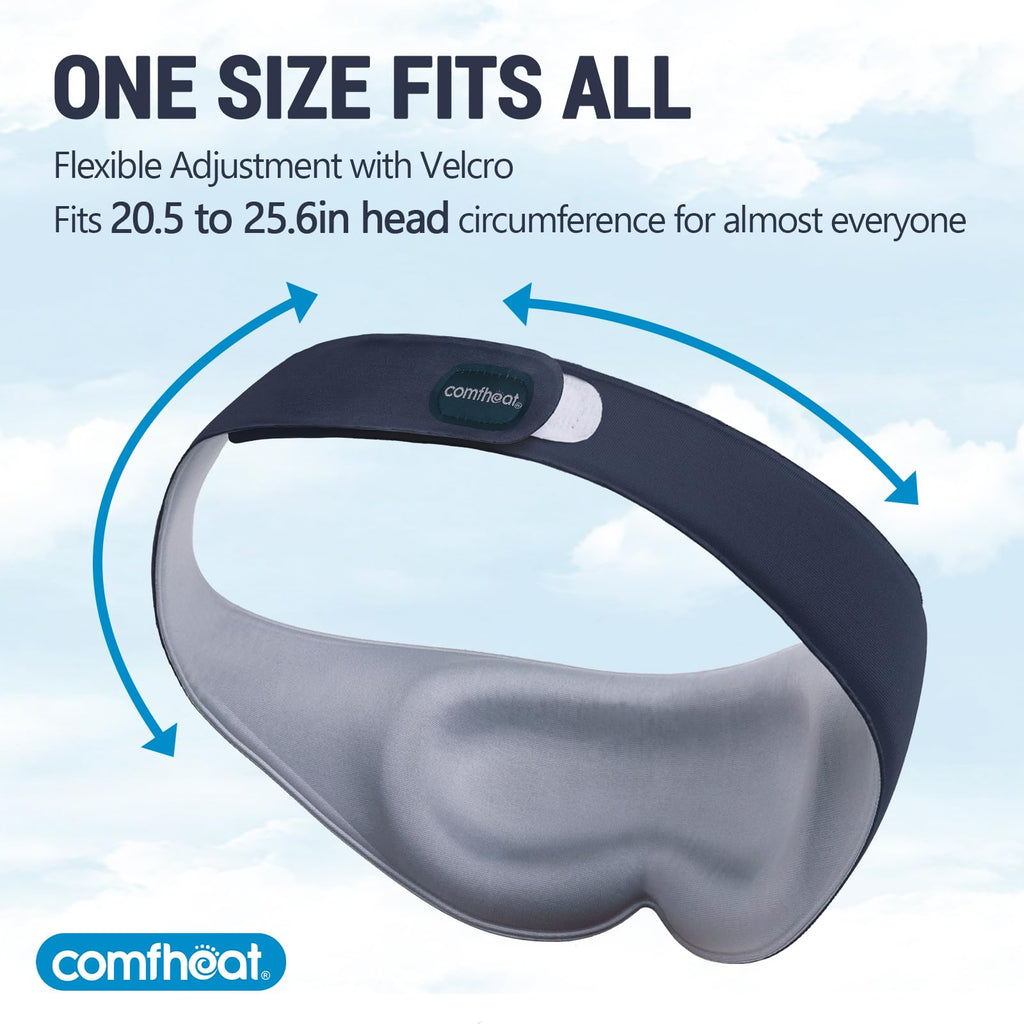 Comfheat 3D Cooling Sleep Mask Blackout Gel Eye Mask for Cold Hot Compress, Cooling Weighted Eye Mask for Sleeping, Zero Eye Pressure, Ice Cold Pack, Cold Compress for Puffy Eyes
