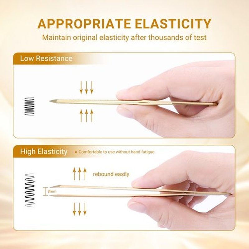 NAGARAKU Professional Eyelash Extension Tweezers, Precision Tip Stainless Steel Gold Lash Tool Curved Angled for Individual & Volume for Salon & Personal Use, Super Light Weight Easy Fanning (N-06)