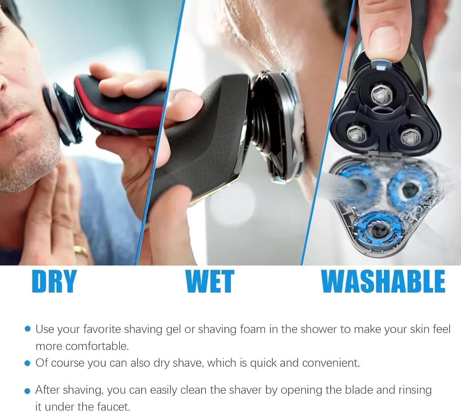 SH60 Replacement Shaver Heads Compatible with Philips Norelco Series 6000, Replacement Blades Compatible with Philips Electric Shaving Series 6000