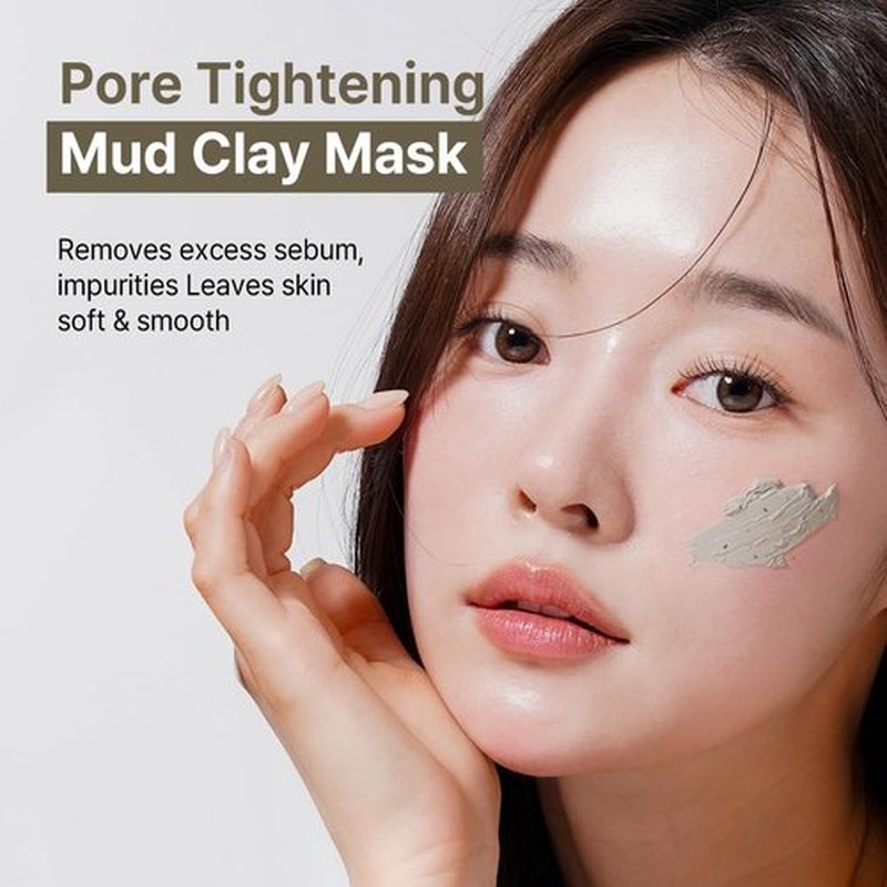 AVCA Pore Tightening Mud Clay Mask 200ml(6.76 fl. oz)– Oil Control Deep Cleansing with Kaolin & Bentonite, Minimizes The Look of Pores, Green Tea & Rice Powder