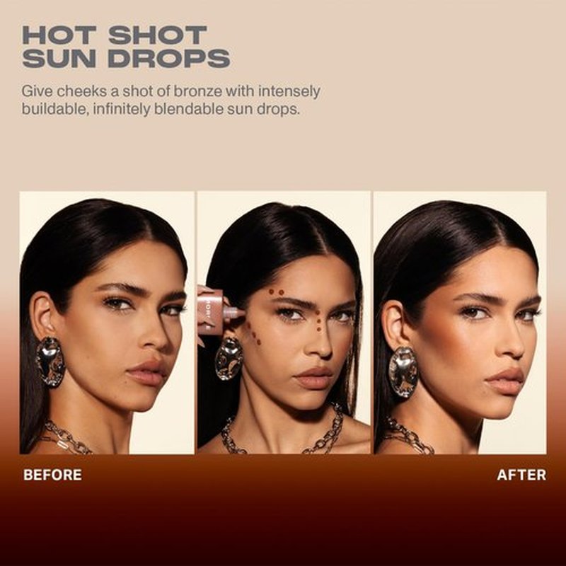 Morphe Hot Shot Sun Bronzing Drops - Hydrating Liquid Bronzer with Niacinamide for Glowing Skin - Bronze Bombshell (1 Fl Oz)