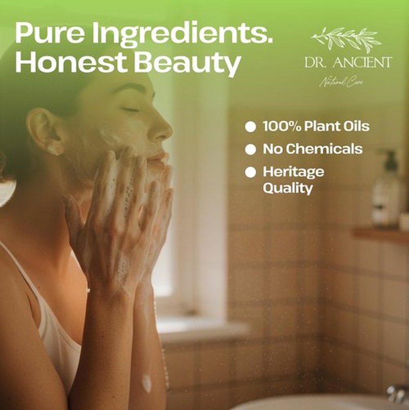 Dr.Ancient Tallow Soap Bar, Organic Soap Bars Handcrafted the Traditional Way, Natural Chemical-Free, Used for Face and Body, Gently Cleanses, Softens Skin, Supports Hydration, and Daily Routine