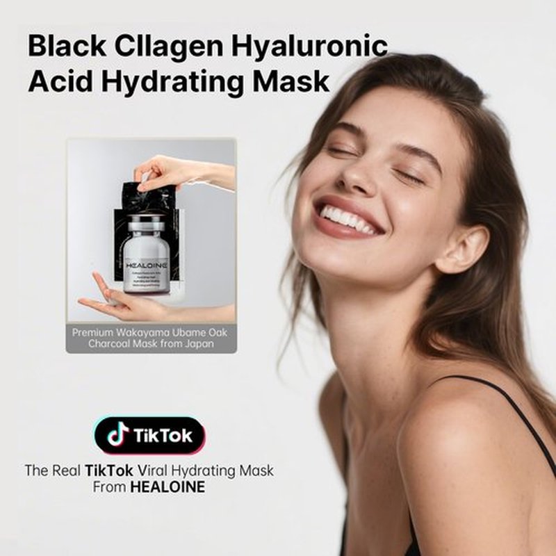 HEALOINE Deep Collagen Face Mask with Hyaluronic Acid, Overnight 500ppm High Concentration Hydrolyzed Collagen Mask, Firming Korean Face Mask for Women 30g*10ea