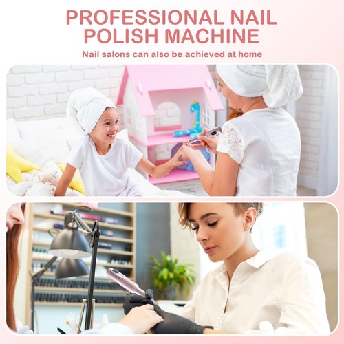 Midgaleuang Portable Electric Nail Drills,Professional Nail Drill File Kit for Acrylic,Manicure and Pedicure Sets for Grinding,polishing and Trimming,Rechargeable Pedestal Nail Polisher. Pink