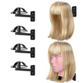 Lhysn Wig Holder For Multiple Wigs, 4pcs Wig Head Stand For Styling , Wig Hanger Display Mannequin Head Wall Mount Metal Rack(Black)