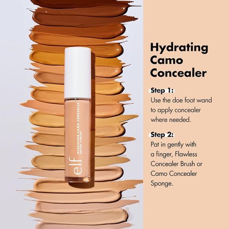 e.l.f. Hydrating Camo Concealer - Full-Coverage Satin Finish for Blemishes & Under-Eye Circles | Tan Neutral