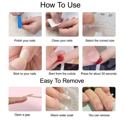 30Pcs French Tip Press on Nails Long Almond Fake Nails with Beach Starfish Shell Ocean Jellyfish Flower Embossed Pattern Rhinestones Nails Design Full Cover Cute False Nail Stick on Nail for Women